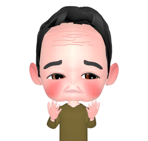 しわ たるみを気にする人のイラスト