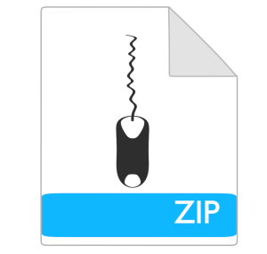 ZIPの拡張子ファイルのイラスト