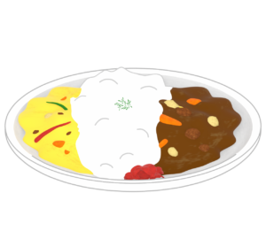 2種類のカレーのイラスト