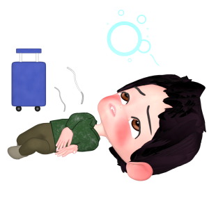 連休明けで疲れている人のイラスト