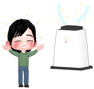 空気清浄機を使う人のイラスト