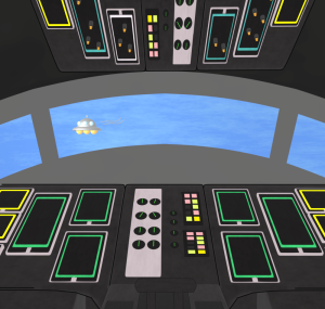 飛行機の窓から見えるUFOのイラスト