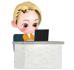 私服で働く外国人のイラスト