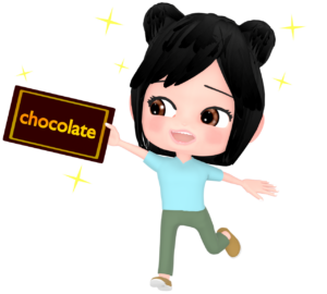 板チョコを持つ女の子のイラスト