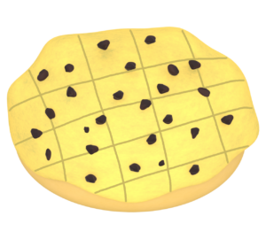 チョコチップメロンパンのイラスト