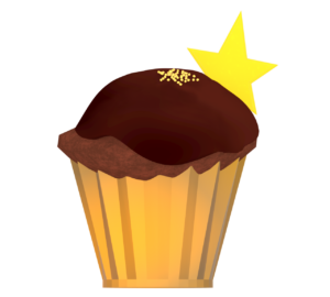 チョコレートカップケーキのイラスト