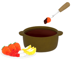 チョコレートフォンデュのイラスト