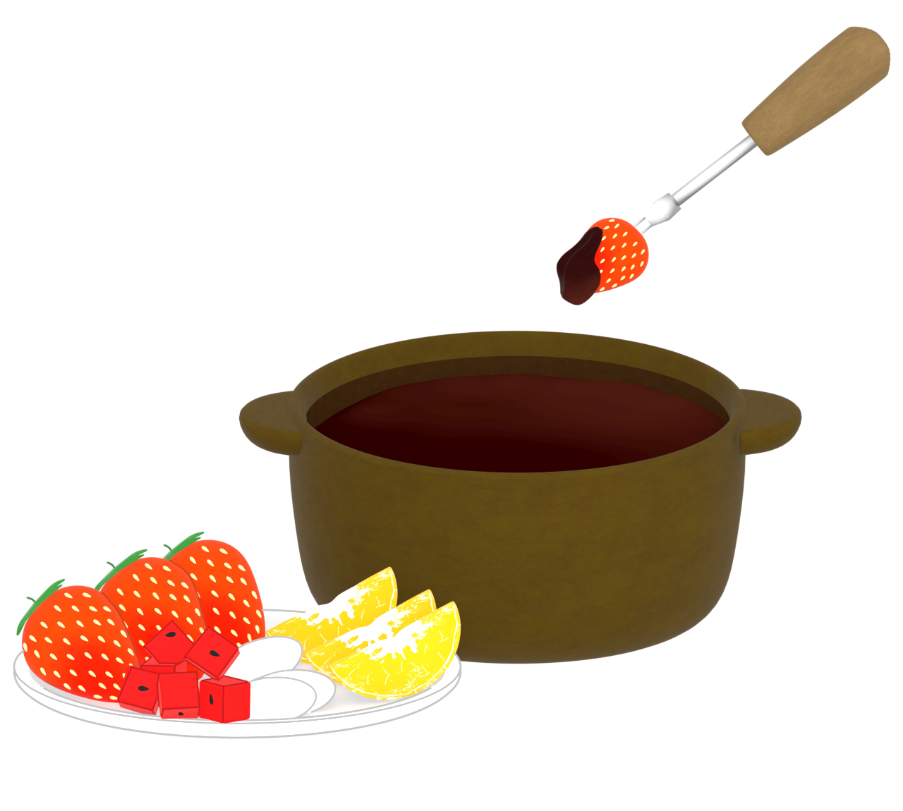 チョコレートフォンデュのイラスト