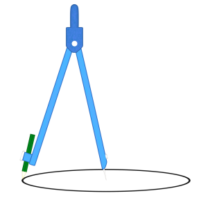 円を書くコンパスのイラスト