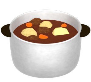 カレーの入った鍋のイラスト