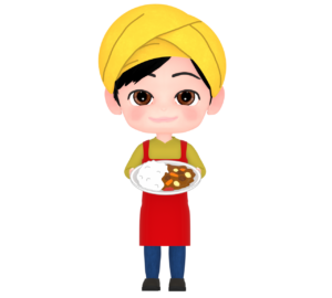 カレー屋の店員のイラスト