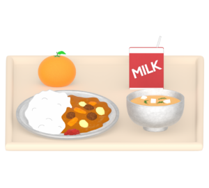 カレーの給食のイラスト