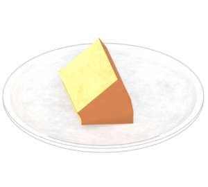 カットしたシフォンケーキのイラスト