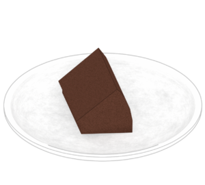 カットしたチョコ シフォンケーキのイラスト