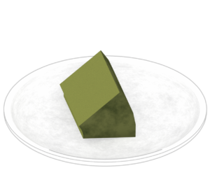 カットした抹茶 シフォンケーキのイラスト
