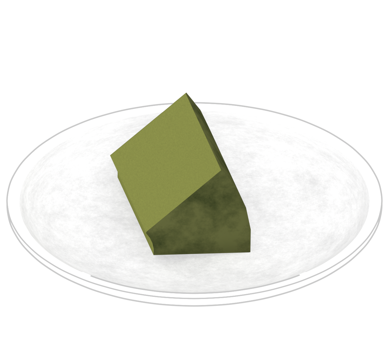 カットした抹茶 シフォンケーキのイラスト