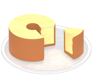 かわいいシフォンケーキのイラスト