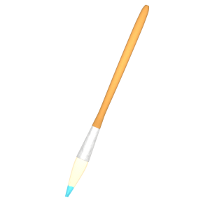 かわいい絵筆のイラスト