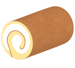 かわいいロールケーキのイラスト