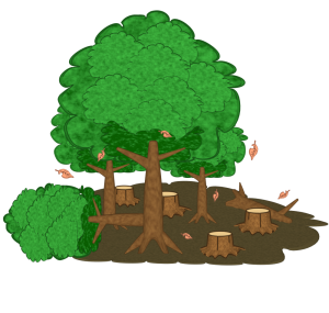 森林伐採のイラスト