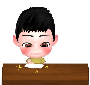 机を拭く子供のイラスト