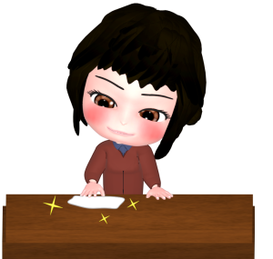 机を拭く女性のイラスト