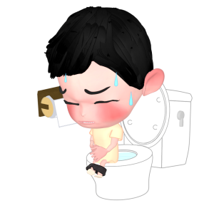 下痢・腹痛の男の子のイラスト