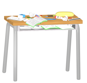 汚い学校の机のイラスト