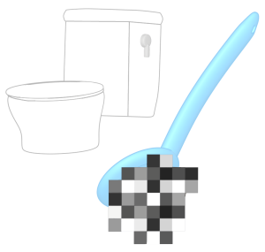 汚れたトイレブラシのイラスト
