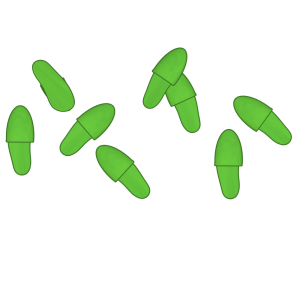 バラバラのスリッパのイラスト