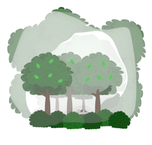 霧の森のイラスト