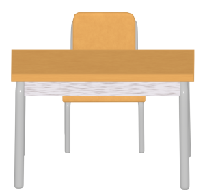 正面から見る学校の机のイラスト