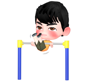 鉄棒で逆上がりをするイラスト