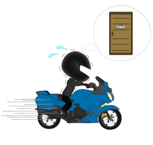 トイレに行きたいライダーのイラスト