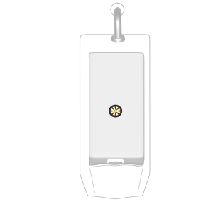 男子トイレのターゲットシールのイラスト