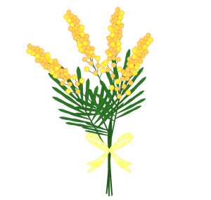 ミモザの花束のイラスト