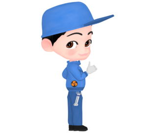 ファン付き空調服を着る人のイラスト