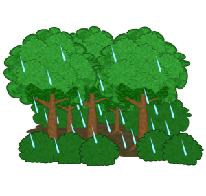雨が降る森のイラスト