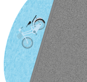 川に捨てられた自転車のイラスト
