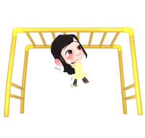 うんていで遊ぶ子供のイラスト