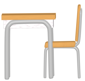 横向きの学校の机のイラスト