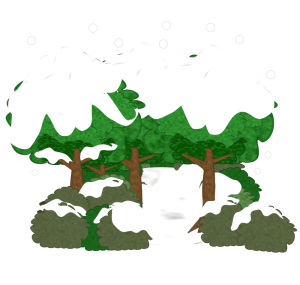 雪が降る森のイラスト
