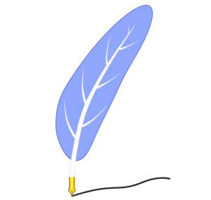 おしゃれな羽根ペンのイラスト