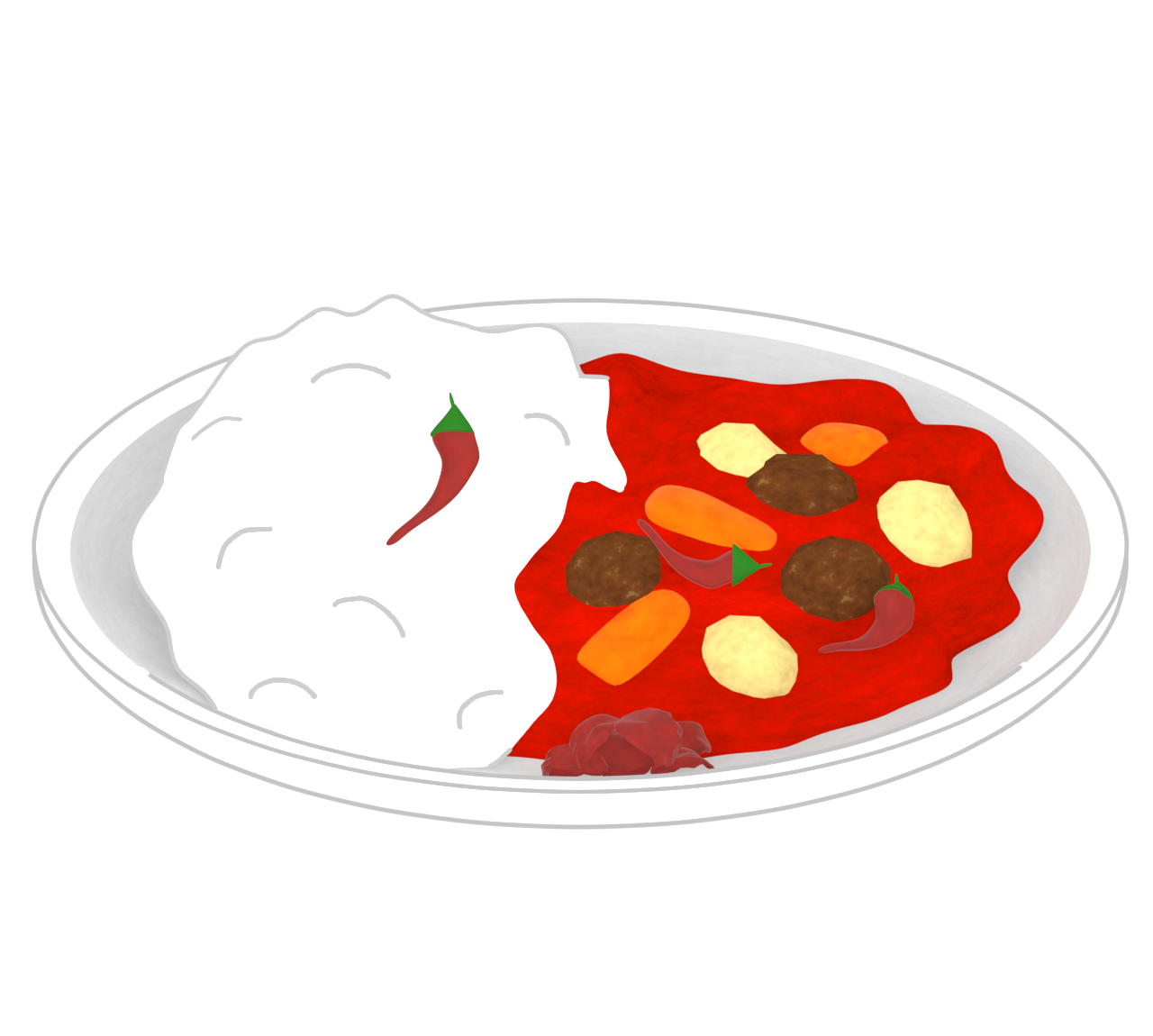 激辛カレーのイラスト