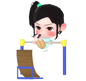 補助板で逆上がりの練習をするイラスト