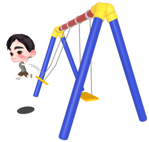 ブランコから飛び降りるイラスト