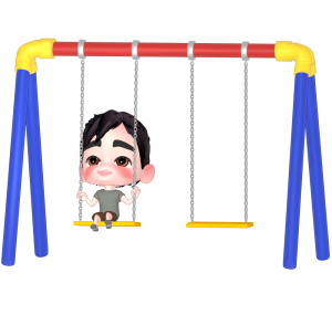 ブランコで遊ぶ子供のイラスト