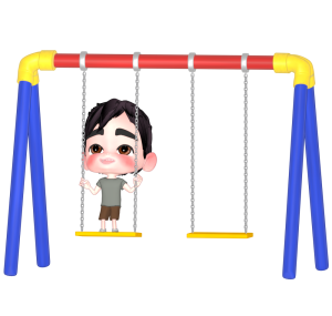 ブランコで立ち漕ぎをするイラスト