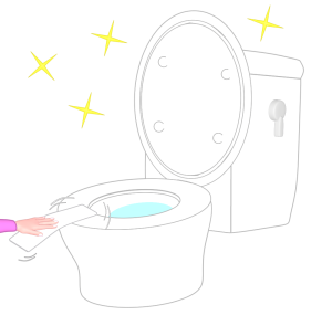 トイレ掃除のイラスト