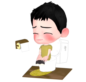 トイレに座る男の子のイラスト